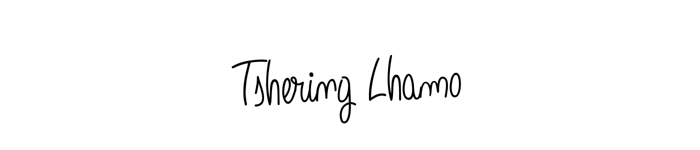 You should practise on your own different ways (Angelique-Rose-font-FFP) to write your name (Tshering Lhamo) in signature. don't let someone else do it for you. Tshering Lhamo signature style 5 images and pictures png