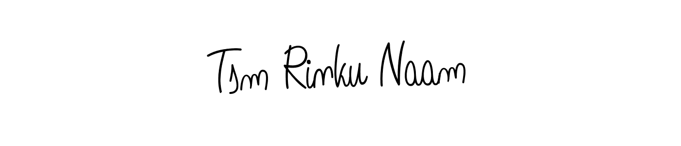 Tsm Rinku Naam stylish signature style. Best Handwritten Sign (Angelique-Rose-font-FFP) for my name. Handwritten Signature Collection Ideas for my name Tsm Rinku Naam. Tsm Rinku Naam signature style 5 images and pictures png