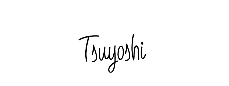 Make a beautiful signature design for name Tsuyoshi. With this signature (Angelique-Rose-font-FFP) style, you can create a handwritten signature for free. Tsuyoshi signature style 5 images and pictures png