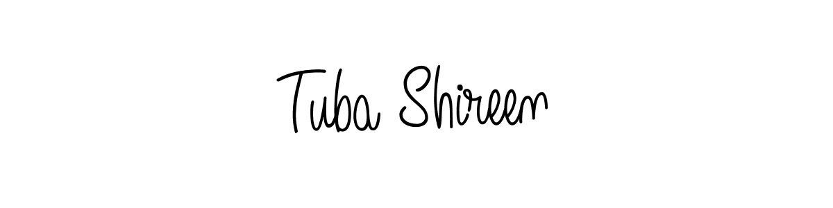 The best way (Angelique-Rose-font-FFP) to make a short signature is to pick only two or three words in your name. The name Tuba Shireen include a total of six letters. For converting this name. Tuba Shireen signature style 5 images and pictures png