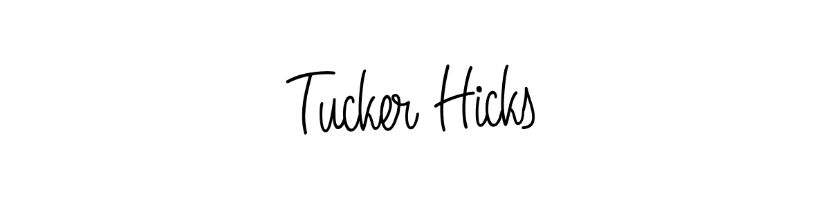 You should practise on your own different ways (Angelique-Rose-font-FFP) to write your name (Tucker Hicks) in signature. don't let someone else do it for you. Tucker Hicks signature style 5 images and pictures png