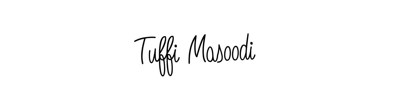 Create a beautiful signature design for name Tuffi Masoodi. With this signature (Angelique-Rose-font-FFP) fonts, you can make a handwritten signature for free. Tuffi Masoodi signature style 5 images and pictures png