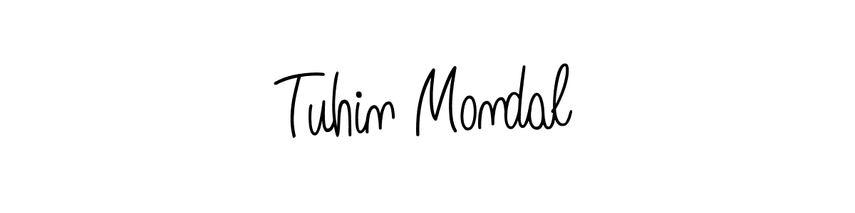 Use a signature maker to create a handwritten signature online. With this signature software, you can design (Angelique-Rose-font-FFP) your own signature for name Tuhin Mondal. Tuhin Mondal signature style 5 images and pictures png