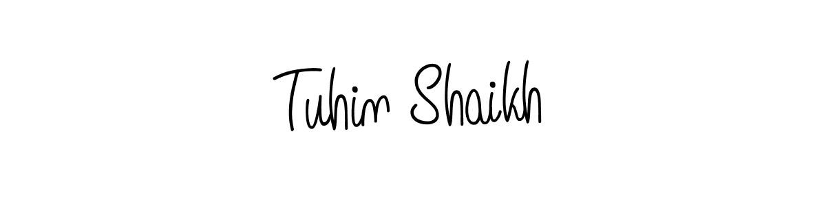 Make a beautiful signature design for name Tuhin Shaikh. With this signature (Angelique-Rose-font-FFP) style, you can create a handwritten signature for free. Tuhin Shaikh signature style 5 images and pictures png