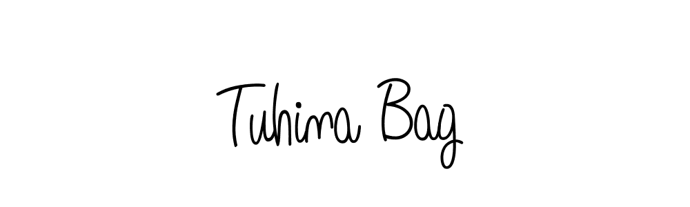 The best way (Angelique-Rose-font-FFP) to make a short signature is to pick only two or three words in your name. The name Tuhina Bag include a total of six letters. For converting this name. Tuhina Bag signature style 5 images and pictures png