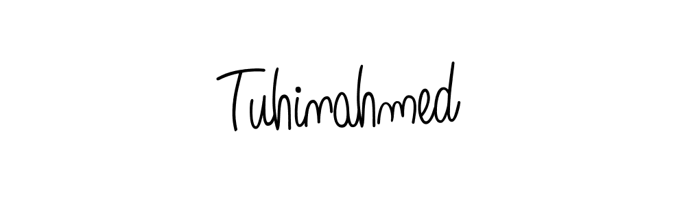How to make Tuhinahmed name signature. Use Angelique-Rose-font-FFP style for creating short signs online. This is the latest handwritten sign. Tuhinahmed signature style 5 images and pictures png