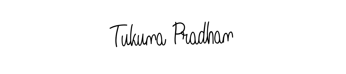 Make a beautiful signature design for name Tukuna Pradhan. With this signature (Angelique-Rose-font-FFP) style, you can create a handwritten signature for free. Tukuna Pradhan signature style 5 images and pictures png