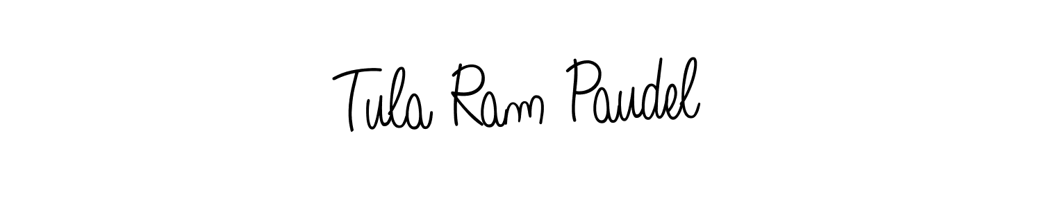 You should practise on your own different ways (Angelique-Rose-font-FFP) to write your name (Tula Ram Paudel) in signature. don't let someone else do it for you. Tula Ram Paudel signature style 5 images and pictures png