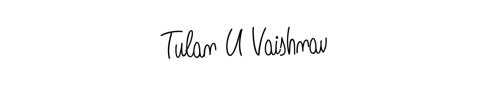 How to make Tulan U Vaishnav signature? Angelique-Rose-font-FFP is a professional autograph style. Create handwritten signature for Tulan U Vaishnav name. Tulan U Vaishnav signature style 5 images and pictures png