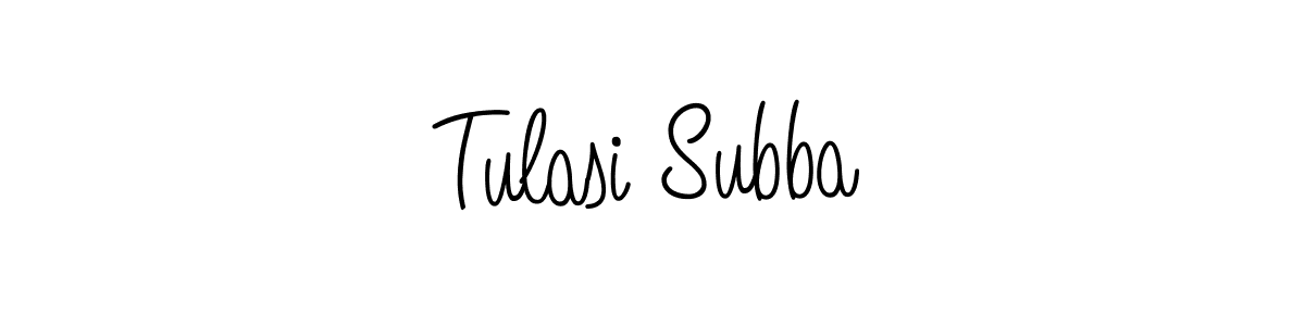 Use a signature maker to create a handwritten signature online. With this signature software, you can design (Angelique-Rose-font-FFP) your own signature for name Tulasi Subba. Tulasi Subba signature style 5 images and pictures png