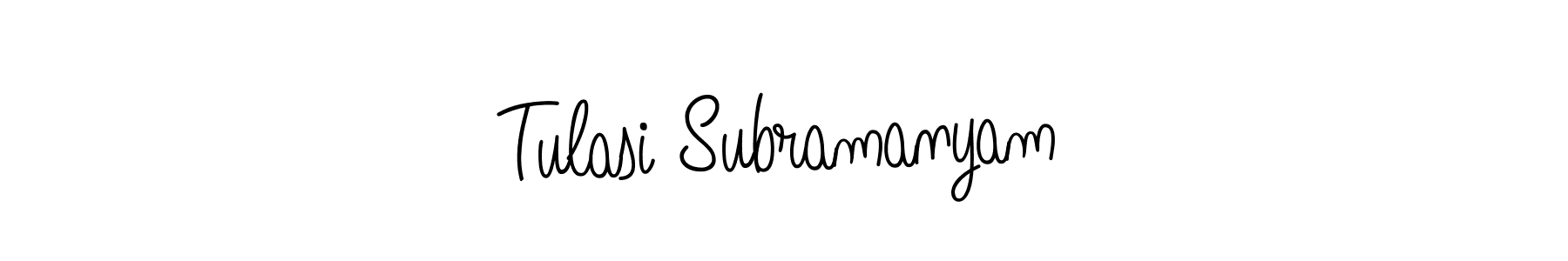 How to make Tulasi Subramanyam name signature. Use Angelique-Rose-font-FFP style for creating short signs online. This is the latest handwritten sign. Tulasi Subramanyam signature style 5 images and pictures png