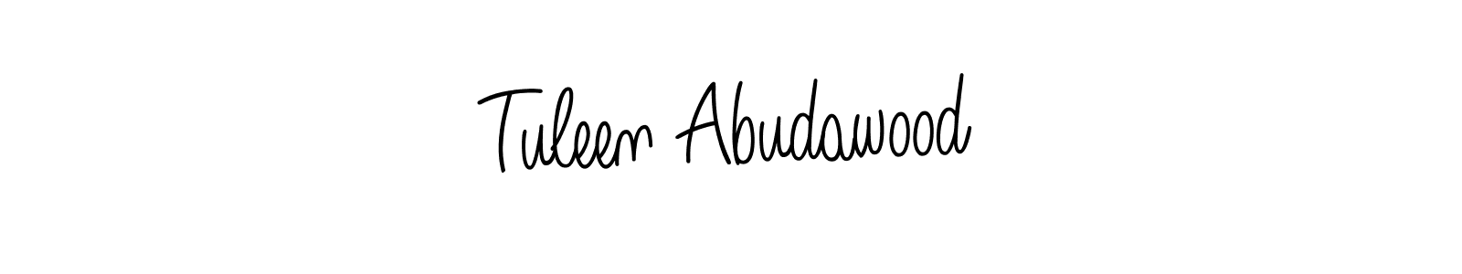 Tuleen Abudawood stylish signature style. Best Handwritten Sign (Angelique-Rose-font-FFP) for my name. Handwritten Signature Collection Ideas for my name Tuleen Abudawood. Tuleen Abudawood signature style 5 images and pictures png
