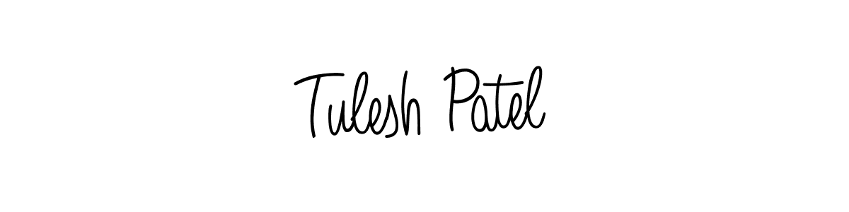 How to Draw Tulesh Patel signature style? Angelique-Rose-font-FFP is a latest design signature styles for name Tulesh Patel. Tulesh Patel signature style 5 images and pictures png