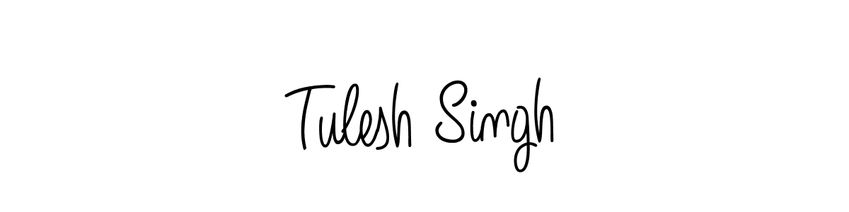 You should practise on your own different ways (Angelique-Rose-font-FFP) to write your name (Tulesh Singh) in signature. don't let someone else do it for you. Tulesh Singh signature style 5 images and pictures png