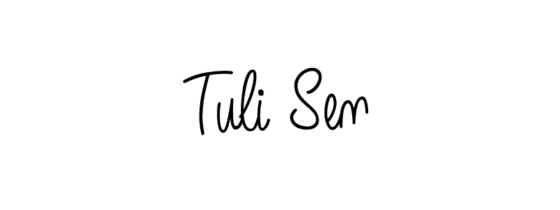Use a signature maker to create a handwritten signature online. With this signature software, you can design (Angelique-Rose-font-FFP) your own signature for name Tuli Sen. Tuli Sen signature style 5 images and pictures png