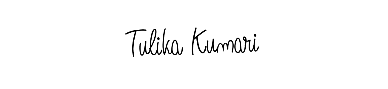 The best way (Angelique-Rose-font-FFP) to make a short signature is to pick only two or three words in your name. The name Tulika Kumari include a total of six letters. For converting this name. Tulika Kumari signature style 5 images and pictures png