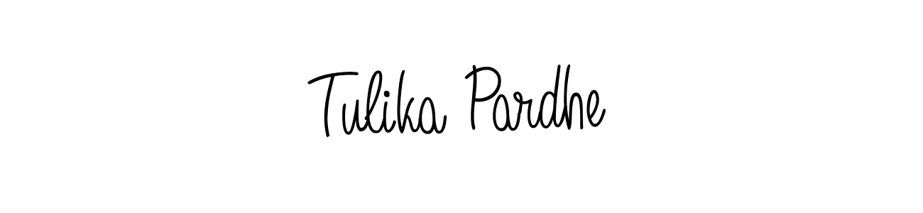 The best way (Angelique-Rose-font-FFP) to make a short signature is to pick only two or three words in your name. The name Tulika Pardhe include a total of six letters. For converting this name. Tulika Pardhe signature style 5 images and pictures png