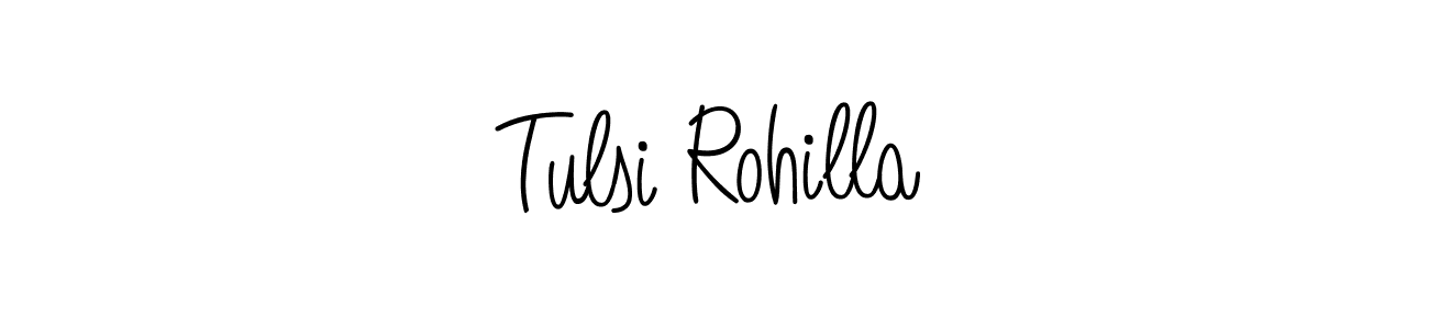 How to make Tulsi Rohilla name signature. Use Angelique-Rose-font-FFP style for creating short signs online. This is the latest handwritten sign. Tulsi Rohilla signature style 5 images and pictures png