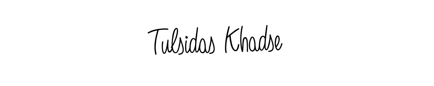 How to make Tulsidas Khadse name signature. Use Angelique-Rose-font-FFP style for creating short signs online. This is the latest handwritten sign. Tulsidas Khadse signature style 5 images and pictures png