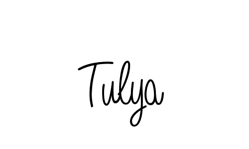 Use a signature maker to create a handwritten signature online. With this signature software, you can design (Angelique-Rose-font-FFP) your own signature for name Tulya. Tulya signature style 5 images and pictures png