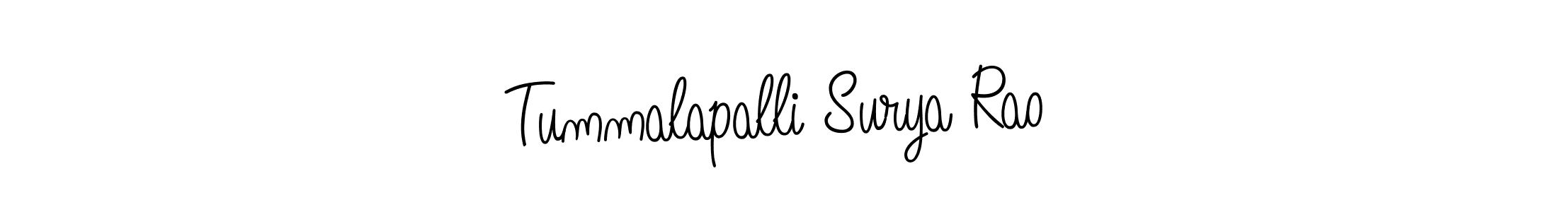 Make a beautiful signature design for name Tummalapalli Surya Rao. With this signature (Angelique-Rose-font-FFP) style, you can create a handwritten signature for free. Tummalapalli Surya Rao signature style 5 images and pictures png