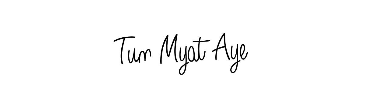 if you are searching for the best signature style for your name Tun Myat Aye. so please give up your signature search. here we have designed multiple signature styles  using Angelique-Rose-font-FFP. Tun Myat Aye signature style 5 images and pictures png