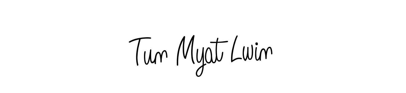 You should practise on your own different ways (Angelique-Rose-font-FFP) to write your name (Tun Myat Lwin) in signature. don't let someone else do it for you. Tun Myat Lwin signature style 5 images and pictures png