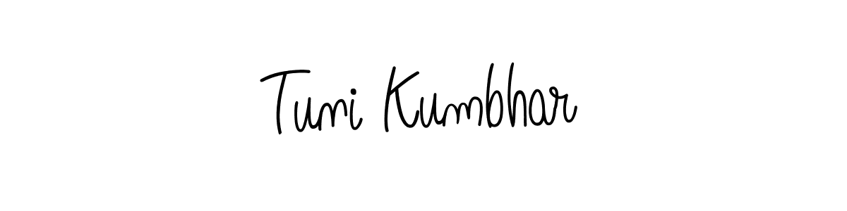 Use a signature maker to create a handwritten signature online. With this signature software, you can design (Angelique-Rose-font-FFP) your own signature for name Tuni Kumbhar. Tuni Kumbhar signature style 5 images and pictures png