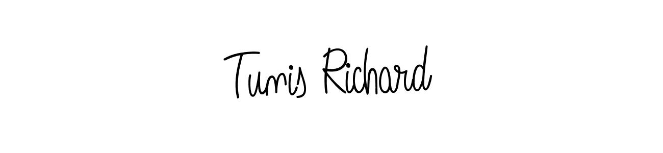 Create a beautiful signature design for name Tunis Richard. With this signature (Angelique-Rose-font-FFP) fonts, you can make a handwritten signature for free. Tunis Richard signature style 5 images and pictures png