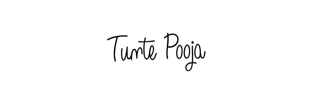 Tunte Pooja stylish signature style. Best Handwritten Sign (Angelique-Rose-font-FFP) for my name. Handwritten Signature Collection Ideas for my name Tunte Pooja. Tunte Pooja signature style 5 images and pictures png