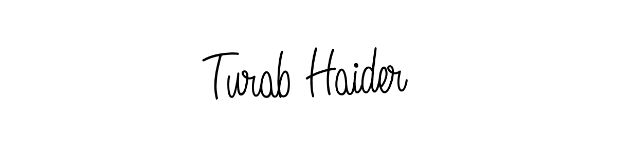 Angelique-Rose-font-FFP is a professional signature style that is perfect for those who want to add a touch of class to their signature. It is also a great choice for those who want to make their signature more unique. Get Turab Haider name to fancy signature for free. Turab Haider signature style 5 images and pictures png
