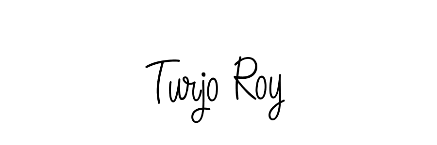 You should practise on your own different ways (Angelique-Rose-font-FFP) to write your name (Turjo Roy) in signature. don't let someone else do it for you. Turjo Roy signature style 5 images and pictures png