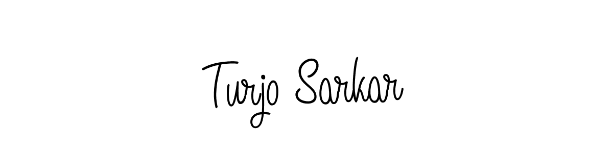 You should practise on your own different ways (Angelique-Rose-font-FFP) to write your name (Turjo Sarkar) in signature. don't let someone else do it for you. Turjo Sarkar signature style 5 images and pictures png