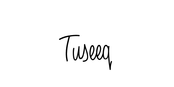 The best way (Angelique-Rose-font-FFP) to make a short signature is to pick only two or three words in your name. The name Tuseeq include a total of six letters. For converting this name. Tuseeq signature style 5 images and pictures png