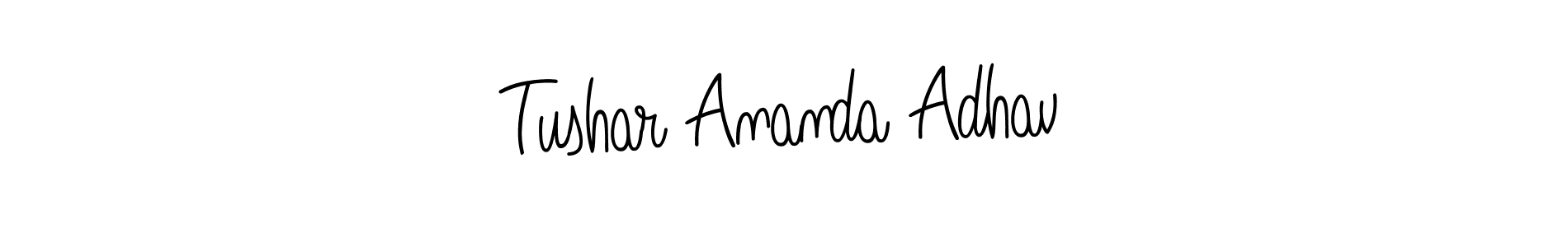 The best way (Angelique-Rose-font-FFP) to make a short signature is to pick only two or three words in your name. The name Tushar Ananda Adhav include a total of six letters. For converting this name. Tushar Ananda Adhav signature style 5 images and pictures png