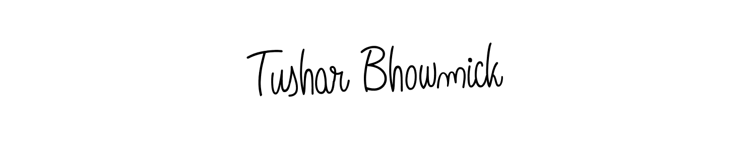 You should practise on your own different ways (Angelique-Rose-font-FFP) to write your name (Tushar Bhowmick) in signature. don't let someone else do it for you. Tushar Bhowmick signature style 5 images and pictures png