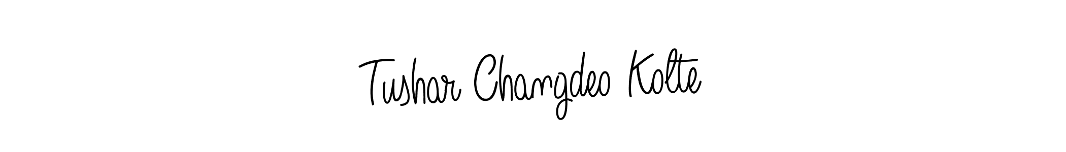 Create a beautiful signature design for name Tushar Changdeo Kolte. With this signature (Angelique-Rose-font-FFP) fonts, you can make a handwritten signature for free. Tushar Changdeo Kolte signature style 5 images and pictures png