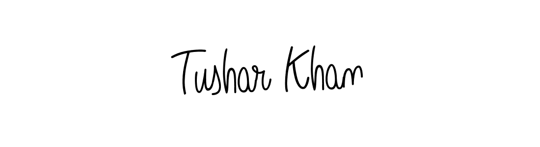 Make a beautiful signature design for name Tushar Khan. With this signature (Angelique-Rose-font-FFP) style, you can create a handwritten signature for free. Tushar Khan signature style 5 images and pictures png