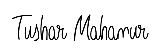 Personalize your online presence with Tushar Mahanur signature rendered in elegant Angelique-Rose-font-FFP font. Great for website footers and blogs. Tushar Mahanur signature style 5 images and pictures png