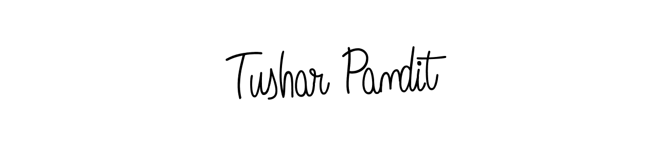 The best way (Angelique-Rose-font-FFP) to make a short signature is to pick only two or three words in your name. The name Tushar Pandit include a total of six letters. For converting this name. Tushar Pandit signature style 5 images and pictures png