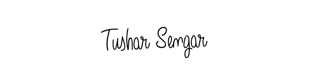 The best way (Angelique-Rose-font-FFP) to make a short signature is to pick only two or three words in your name. The name Tushar Sengar include a total of six letters. For converting this name. Tushar Sengar signature style 5 images and pictures png