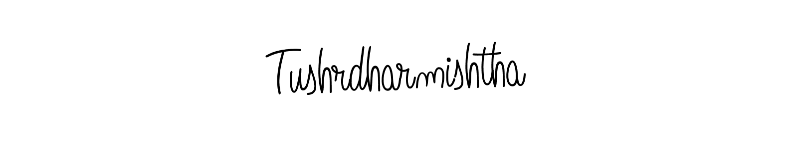 Tushrdharmishtha stylish signature style. Best Handwritten Sign (Angelique-Rose-font-FFP) for my name. Handwritten Signature Collection Ideas for my name Tushrdharmishtha. Tushrdharmishtha signature style 5 images and pictures png