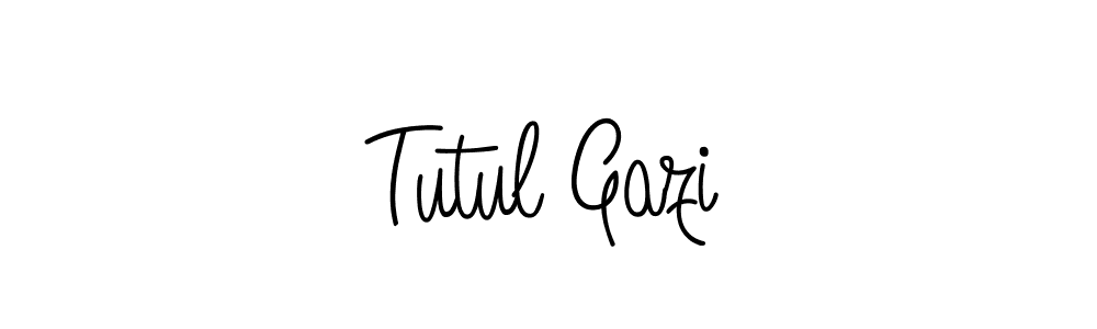 Make a beautiful signature design for name Tutul Gazi. With this signature (Angelique-Rose-font-FFP) style, you can create a handwritten signature for free. Tutul Gazi signature style 5 images and pictures png