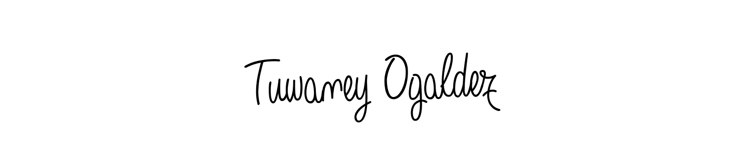 The best way (Angelique-Rose-font-FFP) to make a short signature is to pick only two or three words in your name. The name Tuwaney Ogaldez include a total of six letters. For converting this name. Tuwaney Ogaldez signature style 5 images and pictures png