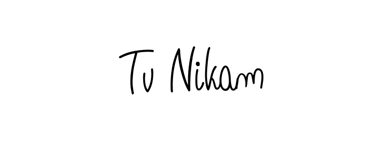 The best way (Angelique-Rose-font-FFP) to make a short signature is to pick only two or three words in your name. The name Tv Nikam include a total of six letters. For converting this name. Tv Nikam signature style 5 images and pictures png