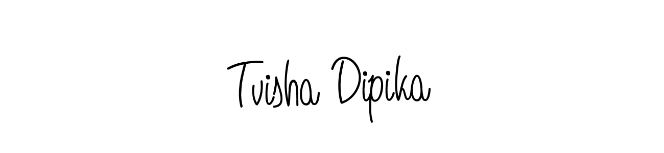 How to make Tvisha Dipika name signature. Use Angelique-Rose-font-FFP style for creating short signs online. This is the latest handwritten sign. Tvisha Dipika signature style 5 images and pictures png