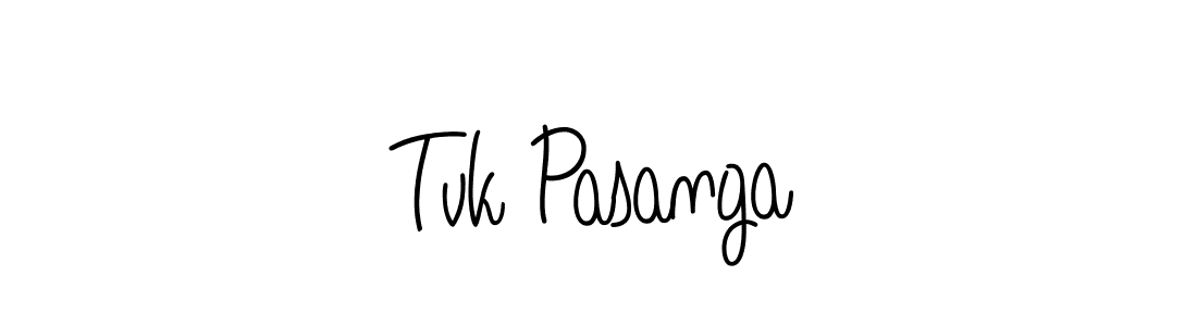 You should practise on your own different ways (Angelique-Rose-font-FFP) to write your name (Tvk Pasanga) in signature. don't let someone else do it for you. Tvk Pasanga signature style 5 images and pictures png