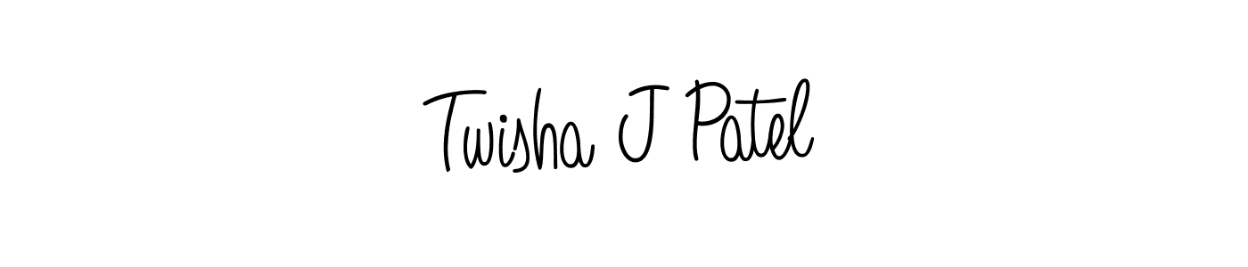 Use a signature maker to create a handwritten signature online. With this signature software, you can design (Angelique-Rose-font-FFP) your own signature for name Twisha J Patel. Twisha J Patel signature style 5 images and pictures png