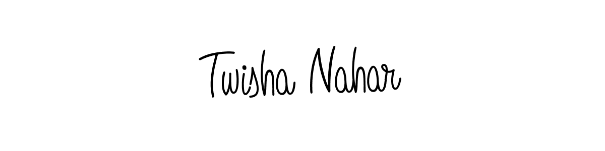 Use a signature maker to create a handwritten signature online. With this signature software, you can design (Angelique-Rose-font-FFP) your own signature for name Twisha Nahar. Twisha Nahar signature style 5 images and pictures png