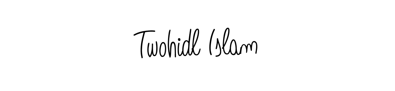 Use a signature maker to create a handwritten signature online. With this signature software, you can design (Angelique-Rose-font-FFP) your own signature for name Twohidl Islam. Twohidl Islam signature style 5 images and pictures png